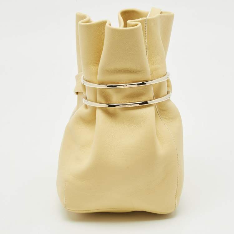 Pre Owned Jimmy Choo Yellow Leather Eve Bucket Bag