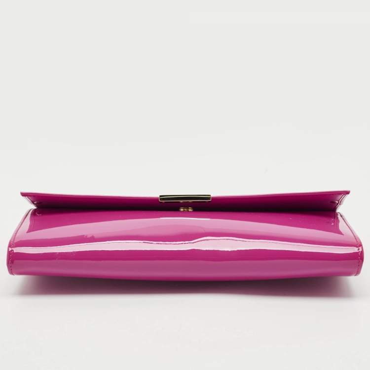Pre Owned Jimmy Choo Pink Patent Leather Reese Clutch