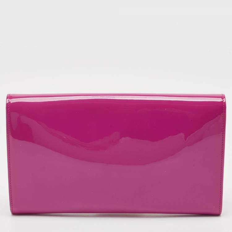 Pre Owned Jimmy Choo Pink Patent Leather Reese Clutch