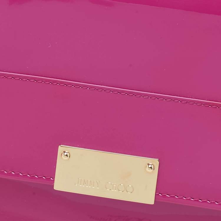 Pre Owned Jimmy Choo Pink Patent Leather Reese Clutch