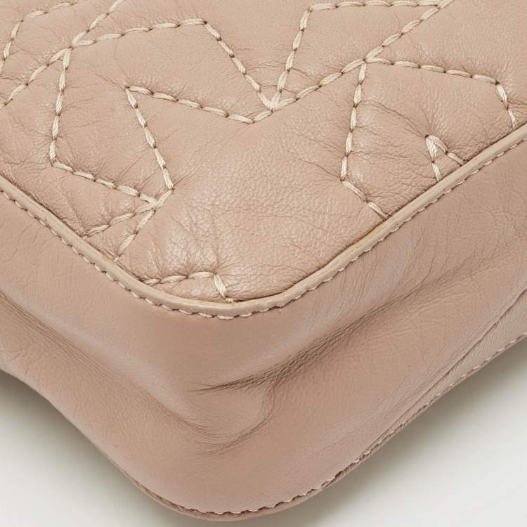 Pre Owned Jimmy Choo Beige Leather Star Haya Crossbody Bag
