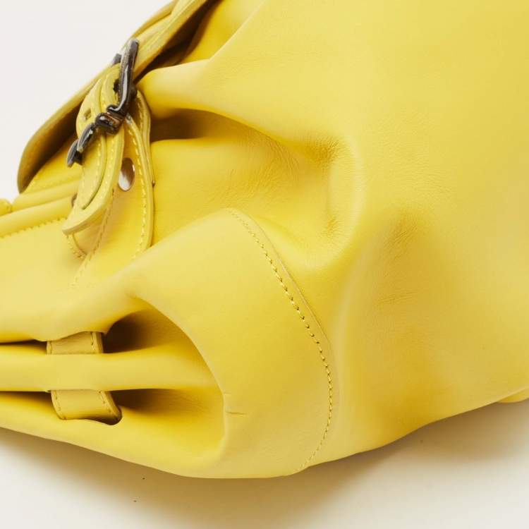 Pre Owned Jimmy Choo Yellow Leather Tulita Charm Shoulder Bag