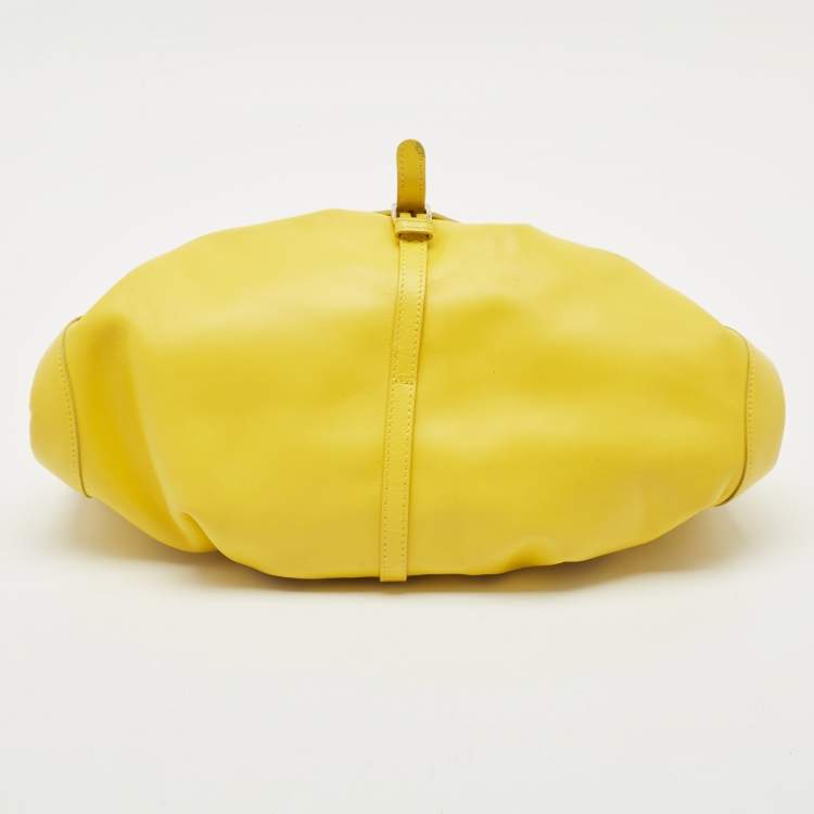 Pre Owned Jimmy Choo Yellow Leather Tulita Charm Shoulder Bag