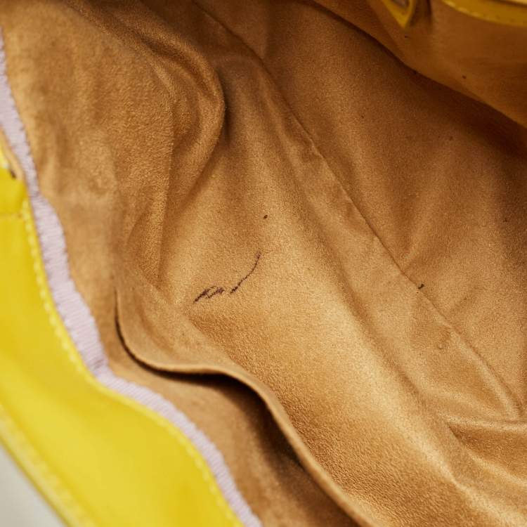 Pre Owned Jimmy Choo Yellow Leather Tulita Charm Shoulder Bag