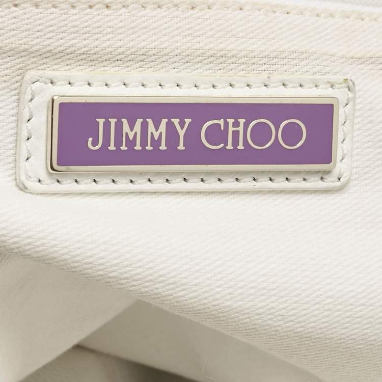 Pre Owned Jimmy Choo White Leather Dessy Satchel