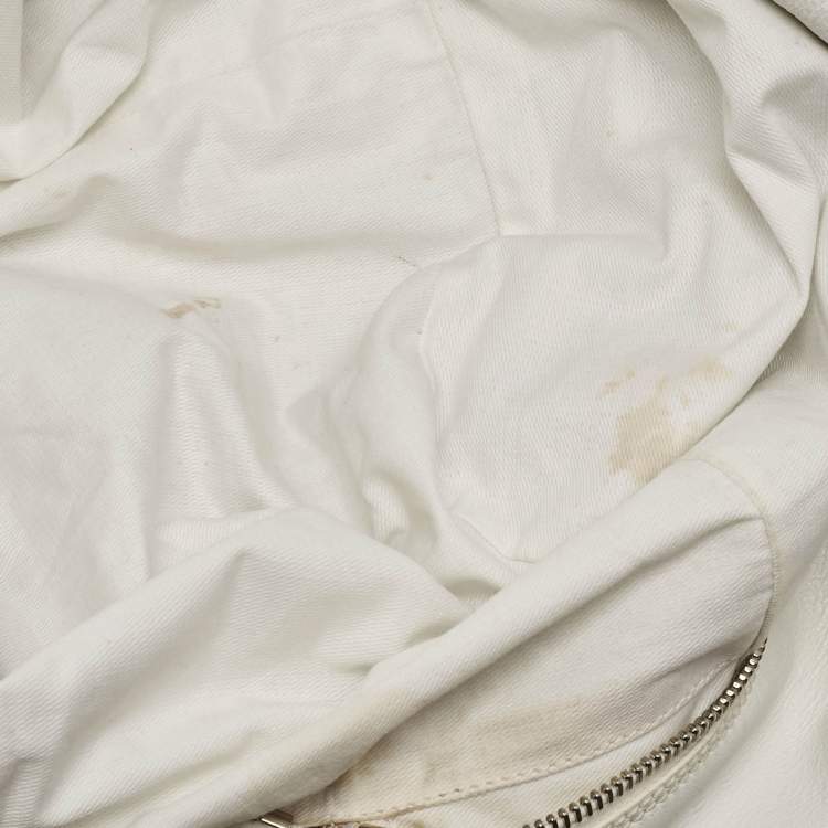 Pre Owned Jimmy Choo White Leather Dessy Satchel