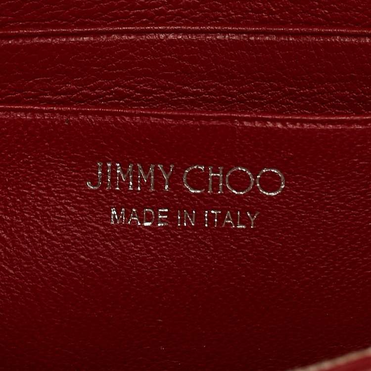 Pre Owned Jimmy Choo Red Canvas and Leather Finley Logo Crossbody Bag