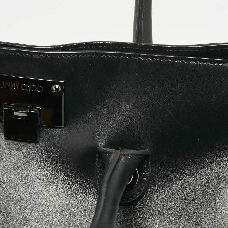 Pre Owned Jimmy Choo Black Leather Riley Tote