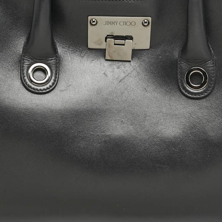Pre Owned Jimmy Choo Black Leather Riley Tote
