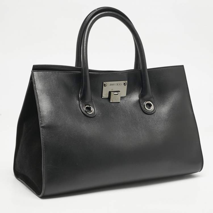 Pre Owned Jimmy Choo Black Leather Riley Tote