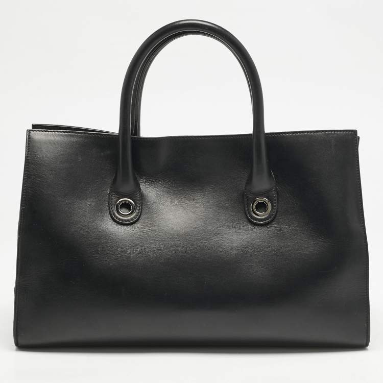 Pre Owned Jimmy Choo Black Leather Riley Tote