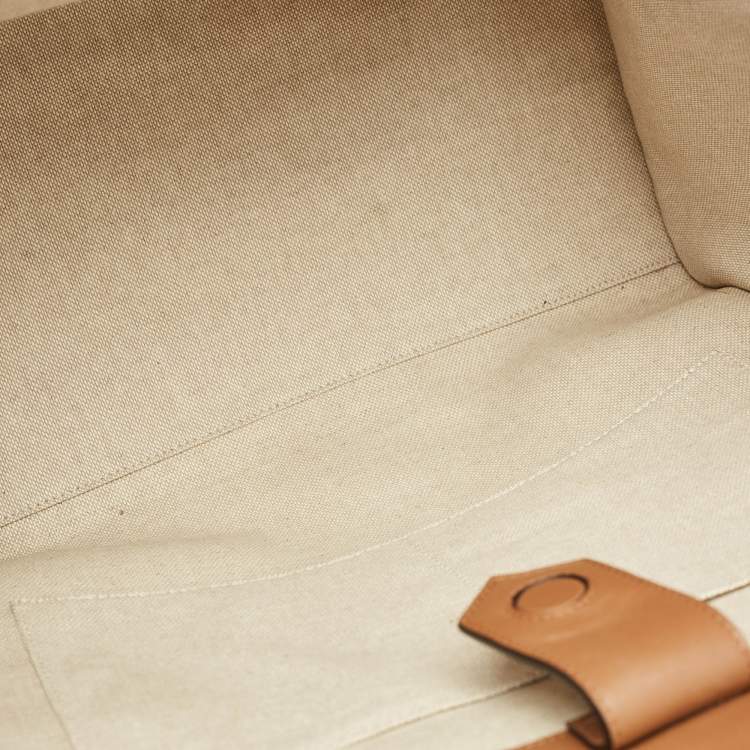 Pre Owned Jimmy Choo Tan/natural Canvas Varenne Tote