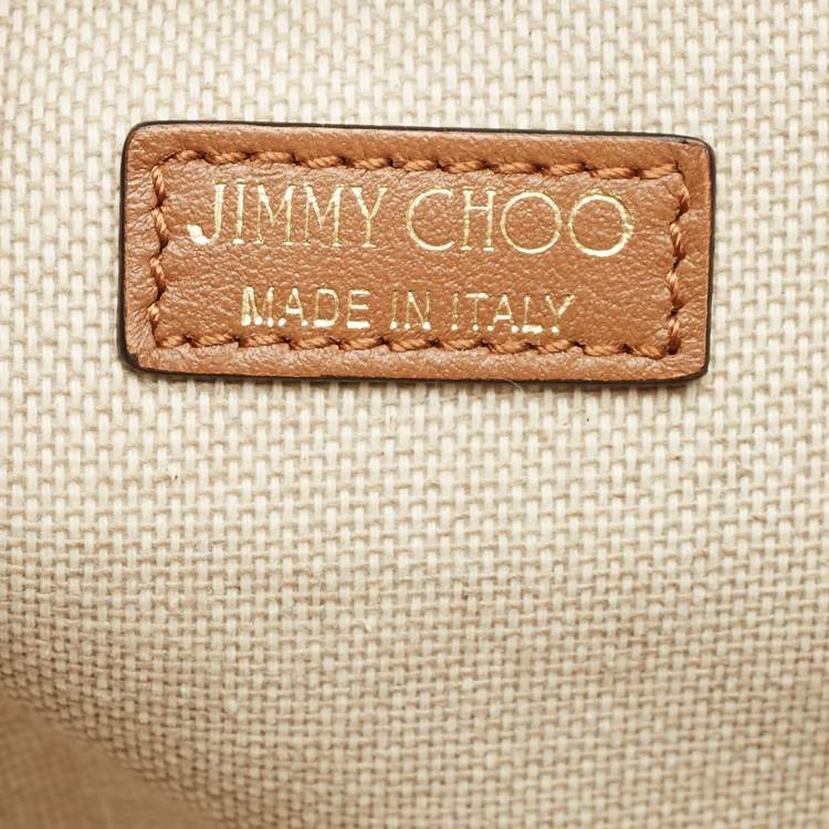Pre Owned Jimmy Choo Tan/natural Canvas Varenne Tote
