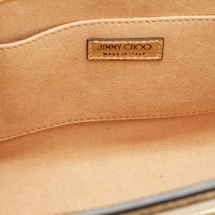 Pre Owned Jimmy Choo Gold Quilted Leather Avenue Clutch