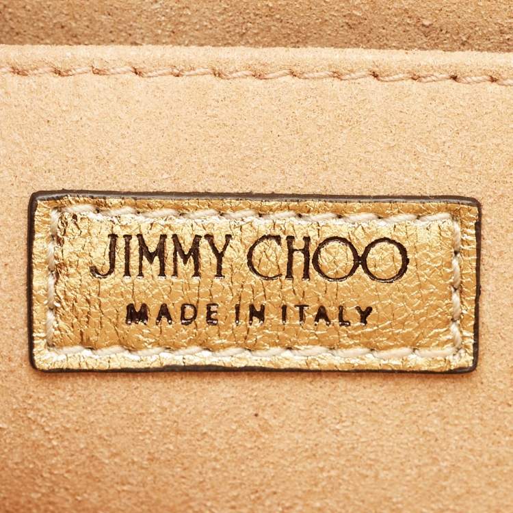 Pre Owned Jimmy Choo Gold Quilted Leather Avenue Clutch