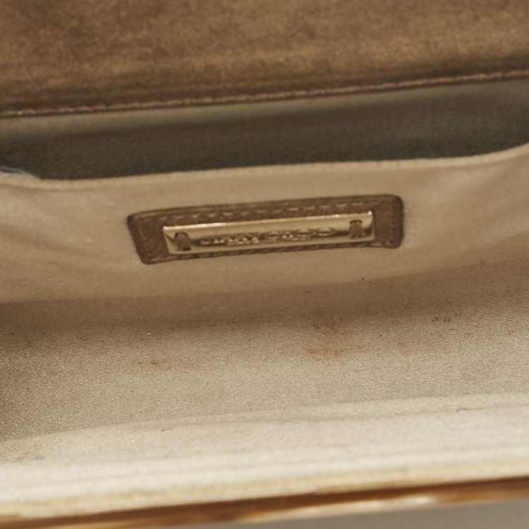 Pre Owned Jimmy Choo Brown Marble Effect Acrylic Candy Chain Clutch
