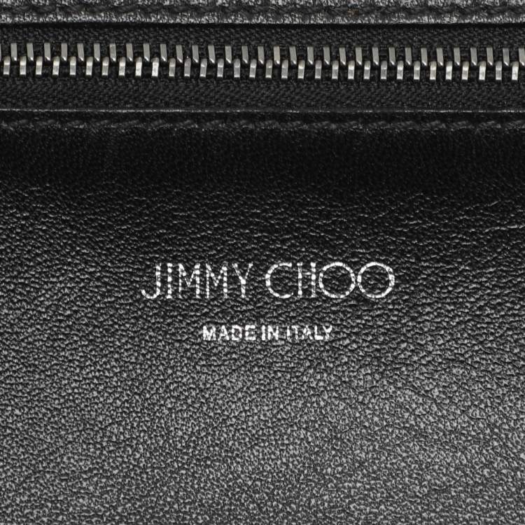Pre Owned Jimmy Choo Burgundy Leather and Suede Twist Tote