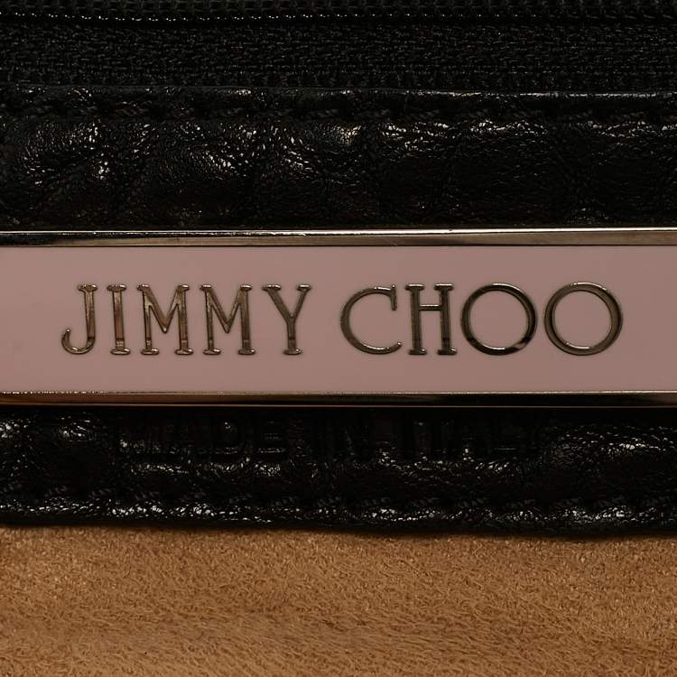 Pre Owned Jimmy Choo Black Pebbled Leather Large Nica Tote