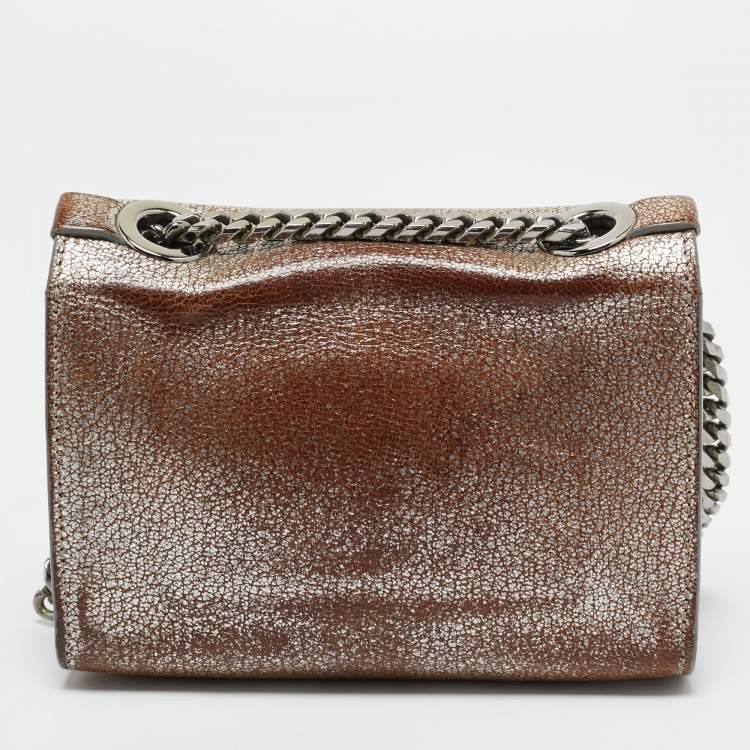 Pre Owned Jimmy Choo Silver Leather Mini Rebel Crossbody Bag