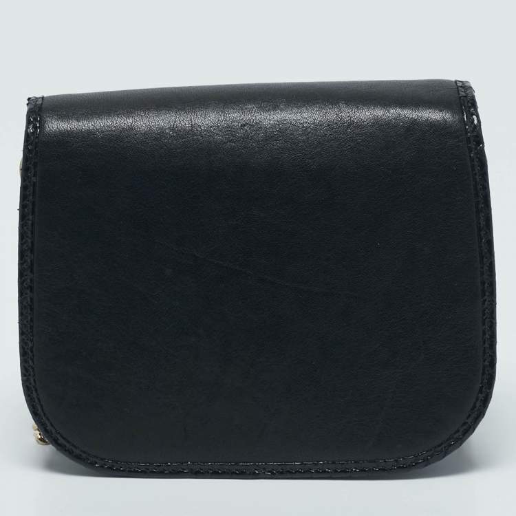 Pre Owned Jimmy Choo Black Leather and Snakeskin Zadie Crossbody Bag