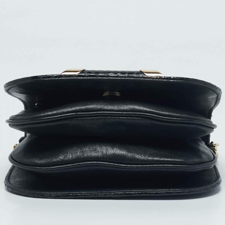 Pre Owned Jimmy Choo Black Leather and Snakeskin Zadie Crossbody Bag
