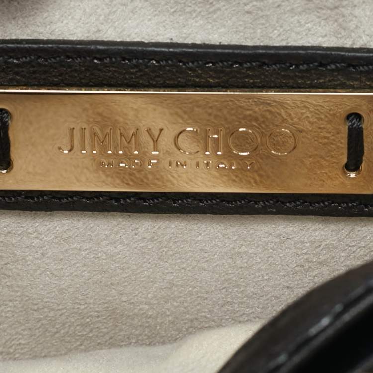 Pre Owned Jimmy Choo Black Leather and Snakeskin Zadie Crossbody Bag