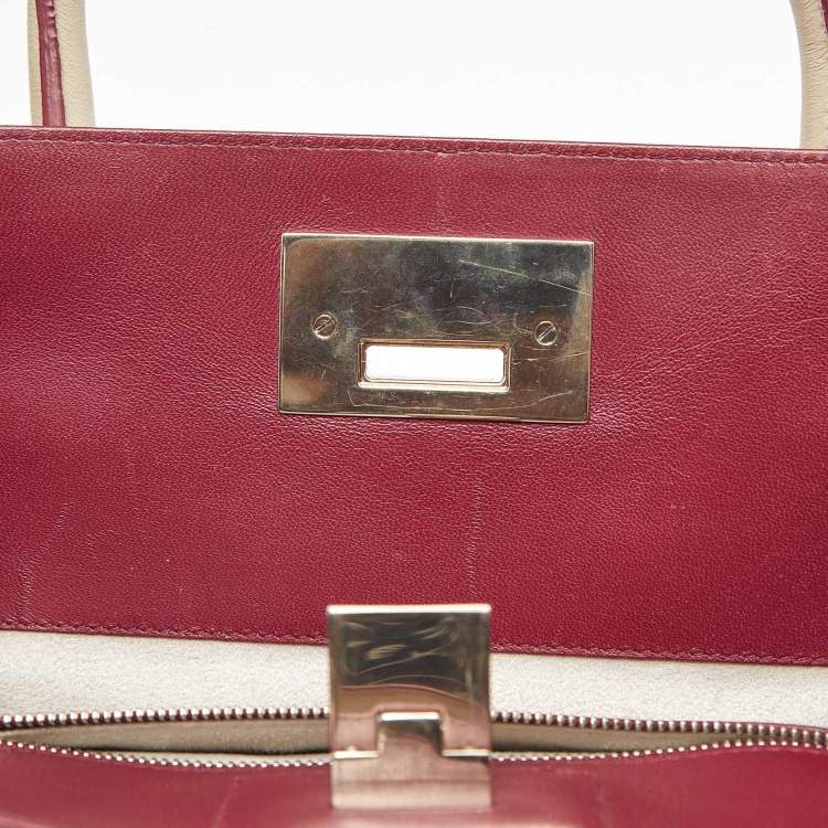 Pre Owned Jimmy Choo Gold/Beige Leather Medium Riley Tote