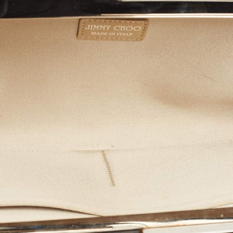 Pre Owned Jimmy Choo Grey Leather Frame Clutch