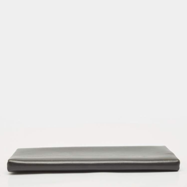 Pre Owned Jimmy Choo Grey Leather Frame Clutch