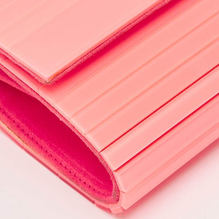Pre Owned Jimmy Choo Neon Pink Acrylic Sweetie Chain Clutch