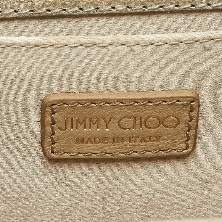 Pre Owned Jimmy Choo Silver Glitter Acrylic and Leather Candy Chain Clutch