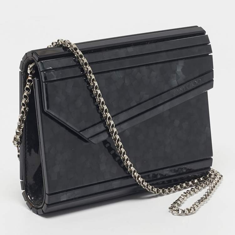 Pre Owned Jimmy Choo Black Acrylic Candy Chain Clutch Bag