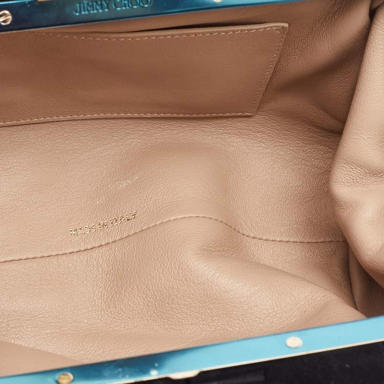 Pre Owned Jimmy Choo Black Suede Metal Knot Cara Clutch