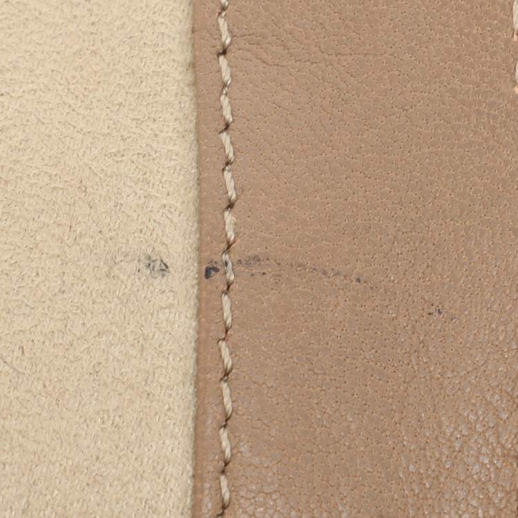 Pre Owned Jimmy Choo Beige Leather Boho Biker Chain Messenger Bag