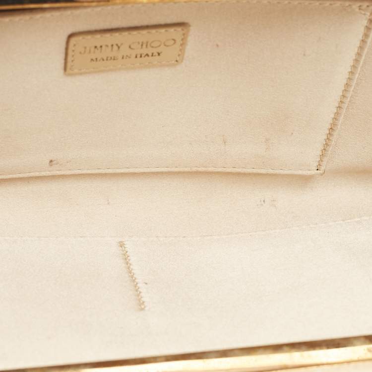 Pre Owned Jimmy Choo Red Leather Long Frame Clutch