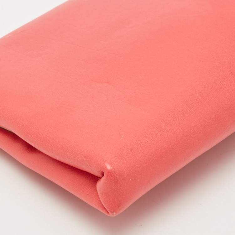 Pre Owned Jimmy Choo Red Leather Long Frame Clutch