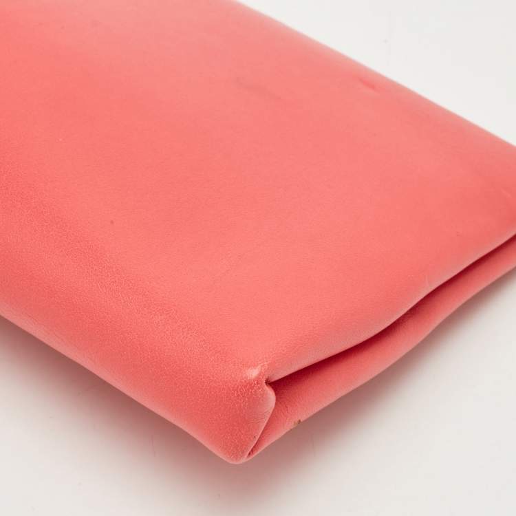 Pre Owned Jimmy Choo Red Leather Long Frame Clutch