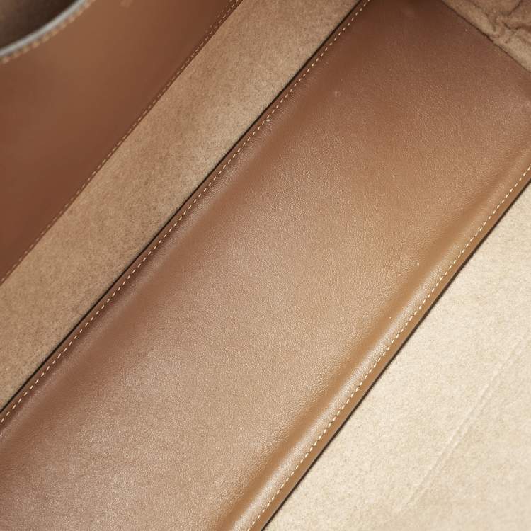 Pre Owned Jimmy Choo Beige/Brown Felt and Leather Logo Tote