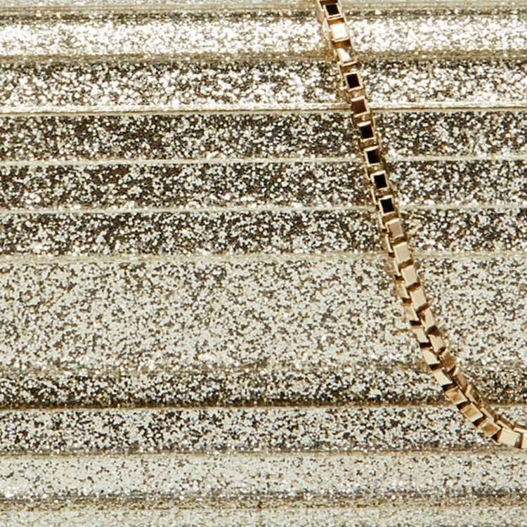 Pre Owned Jimmy Choo Gold Acrylic Sweetie Chain Clutch