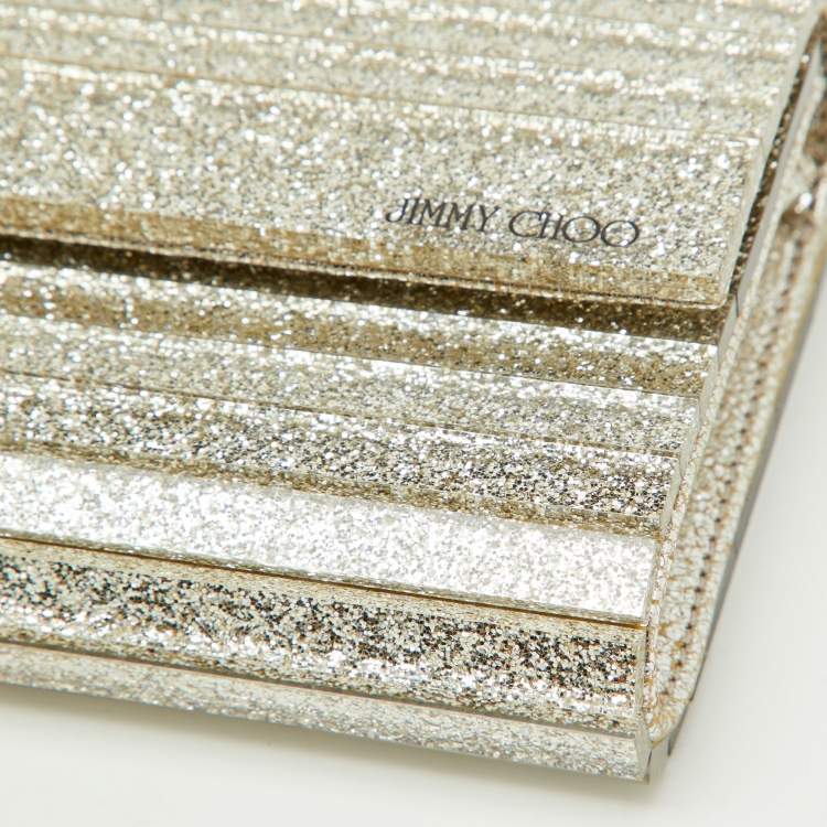 Pre Owned Jimmy Choo Gold Acrylic Sweetie Chain Clutch