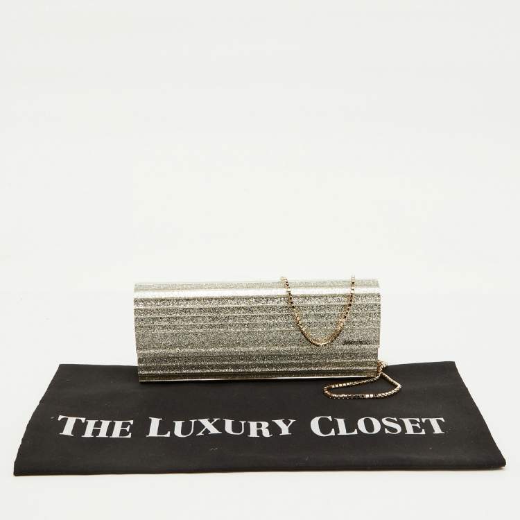 Pre Owned Jimmy Choo Gold Acrylic Sweetie Chain Clutch