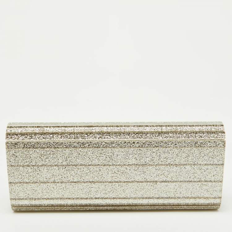 Pre Owned Jimmy Choo Gold Acrylic Sweetie Chain Clutch