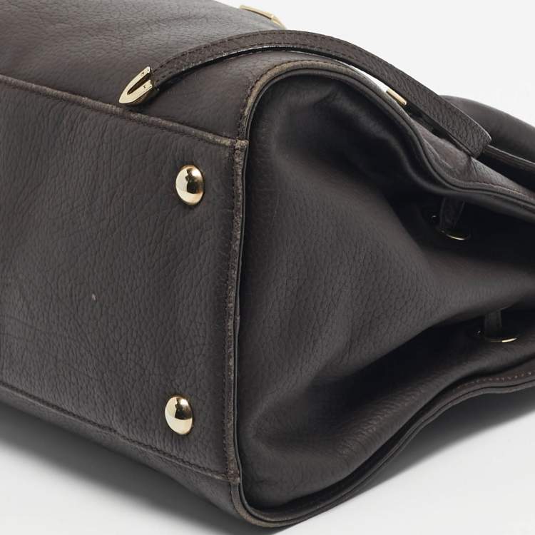 Pre Owned Jimmy Choo Cacao Leather Rosalie Satchel