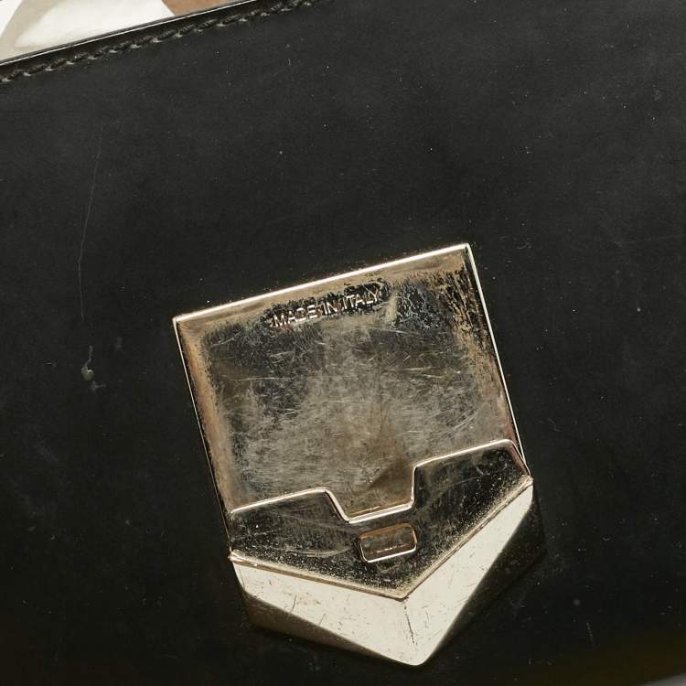 Pre Owned Jimmy Choo Black Leather Lockett City Shoulder Bag
