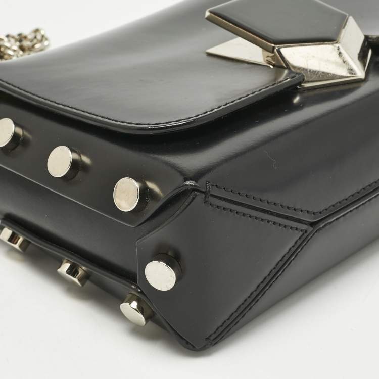 Pre Owned Jimmy Choo Black Leather Lockett City Shoulder Bag