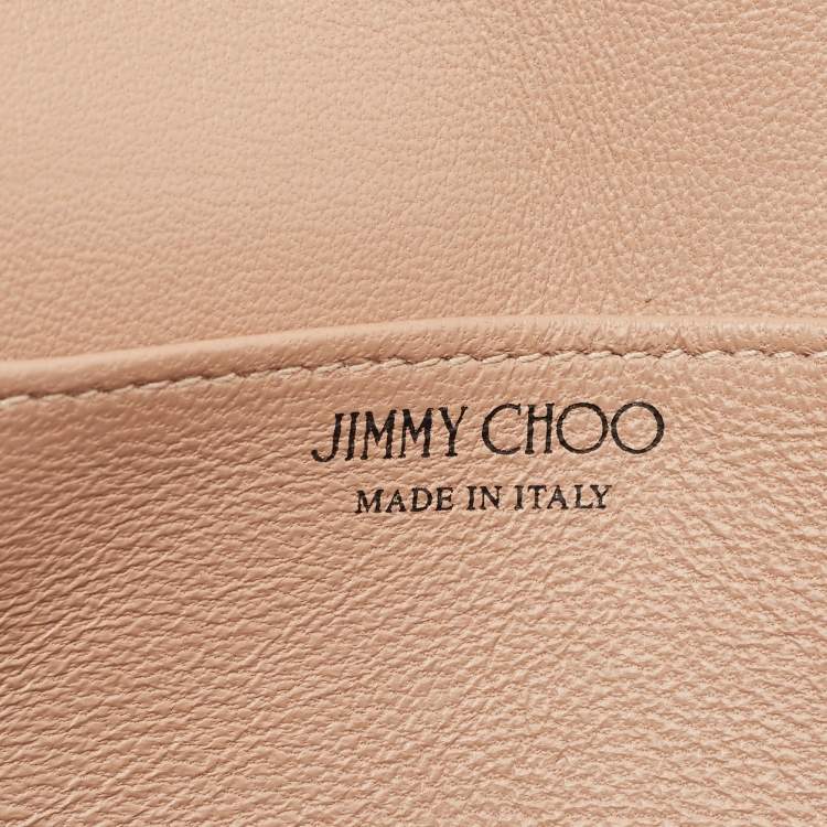 Pre Owned Jimmy Choo Beige Patent Leather and Suede Fie Chain Clutch