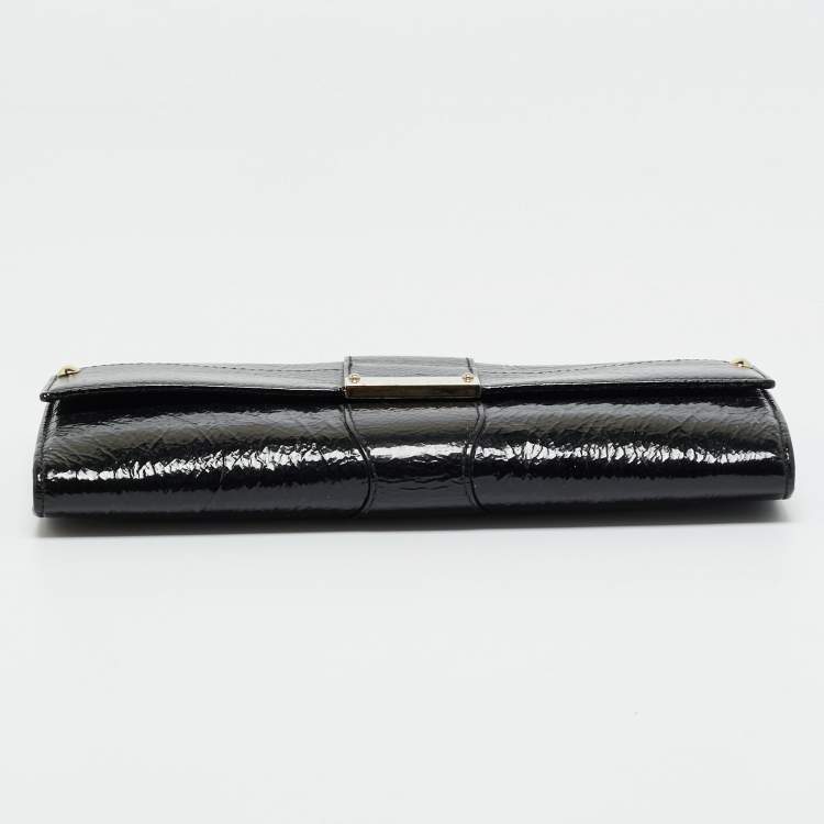 Pre Owned Jimmy Choo Black Patent Leather Reese Clutch