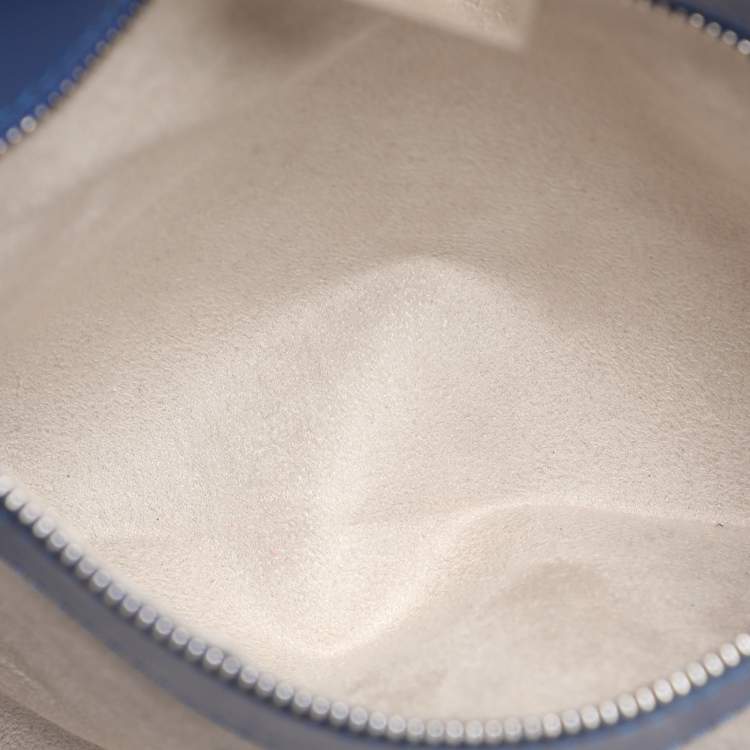 Pre Owned Jimmy Choo Blue Leather and Suede Riley Tote