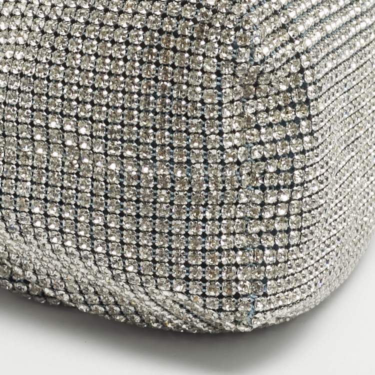 Pre Owned Jimmy Choo Silver Crystals BonBon Chain Clutch