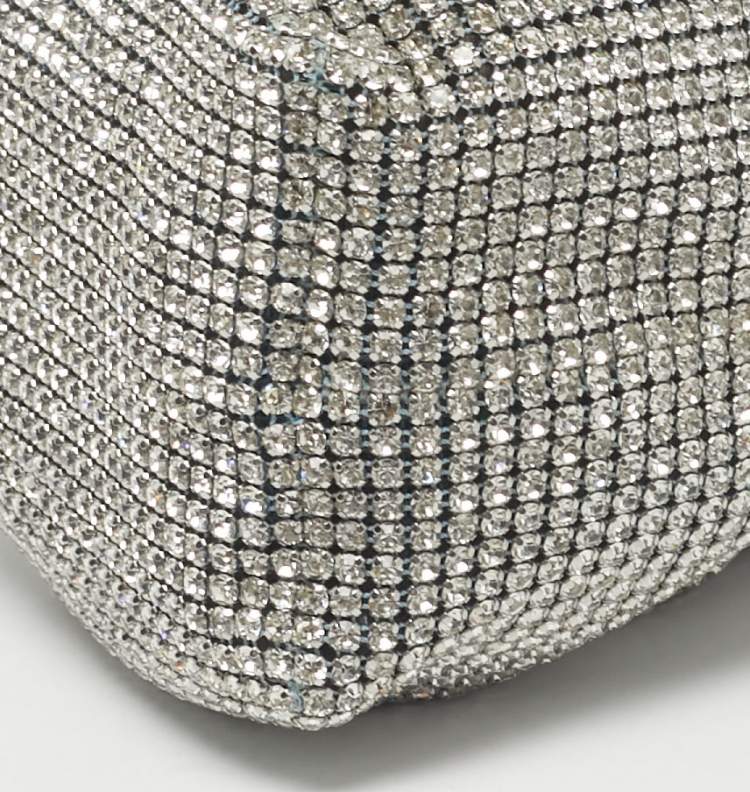 Pre Owned Jimmy Choo Silver Crystals BonBon Chain Clutch